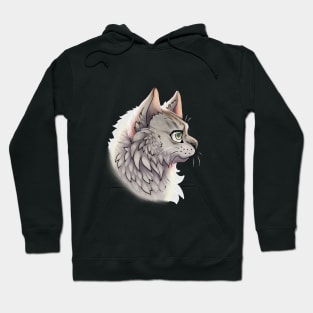 Silver Ticked British Longhair Side Portrait Hoodie